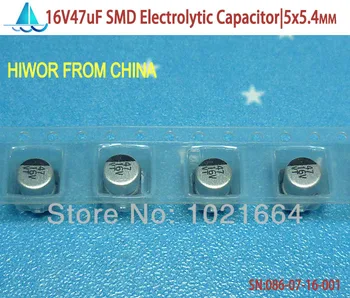 (100 kozarcev/veliko)(Elektrolitski Kondenzatorji|SMD) 47uf 16V SMD Aluminija Elektrolitski Kondenzator, velikost: 5mm*5.4 mm